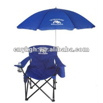 chaise de camping pliante avec sac isotherme et parapluie